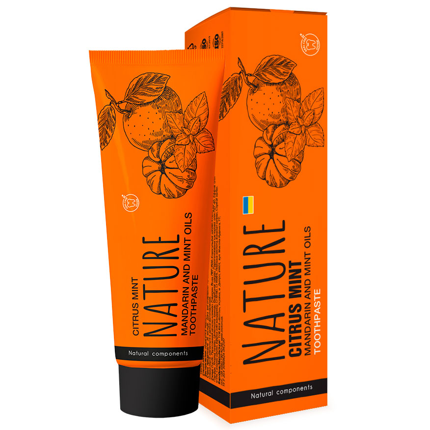 Xylitol Zahnpasta BIOTON Nature Citrus Mint Frische Mandarine und mint für sauberere Zähne (100 ml.)