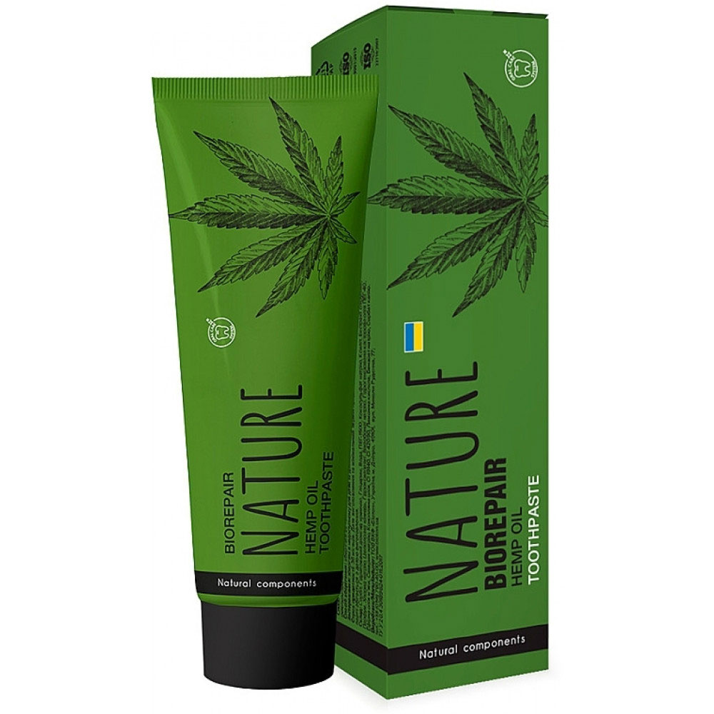Hydroxyapatite Zahnpasta BIOTON Nature Biorepair Hemp Fluorfreie Zahnpflege mit Xylitol und Hanföl (100 ml.)