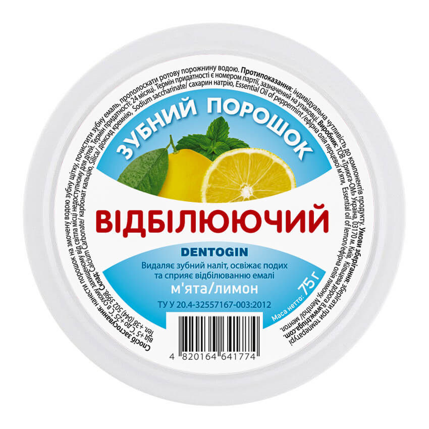 Whitening Zahnpasta Pulver Triuga Dentogin Mint & Lemon, 75g