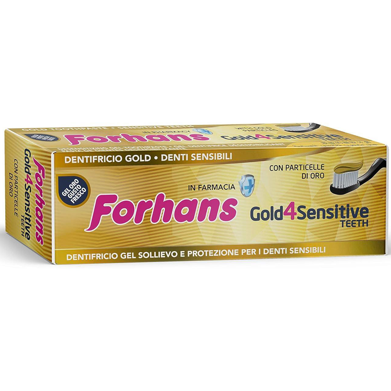 Tandpasta mod Isninger FORHANS Gold4Sensitive Teeth Tandpasta til sensitive tænder med Guldpartikler 75 ml. - Forhans Tandpasta