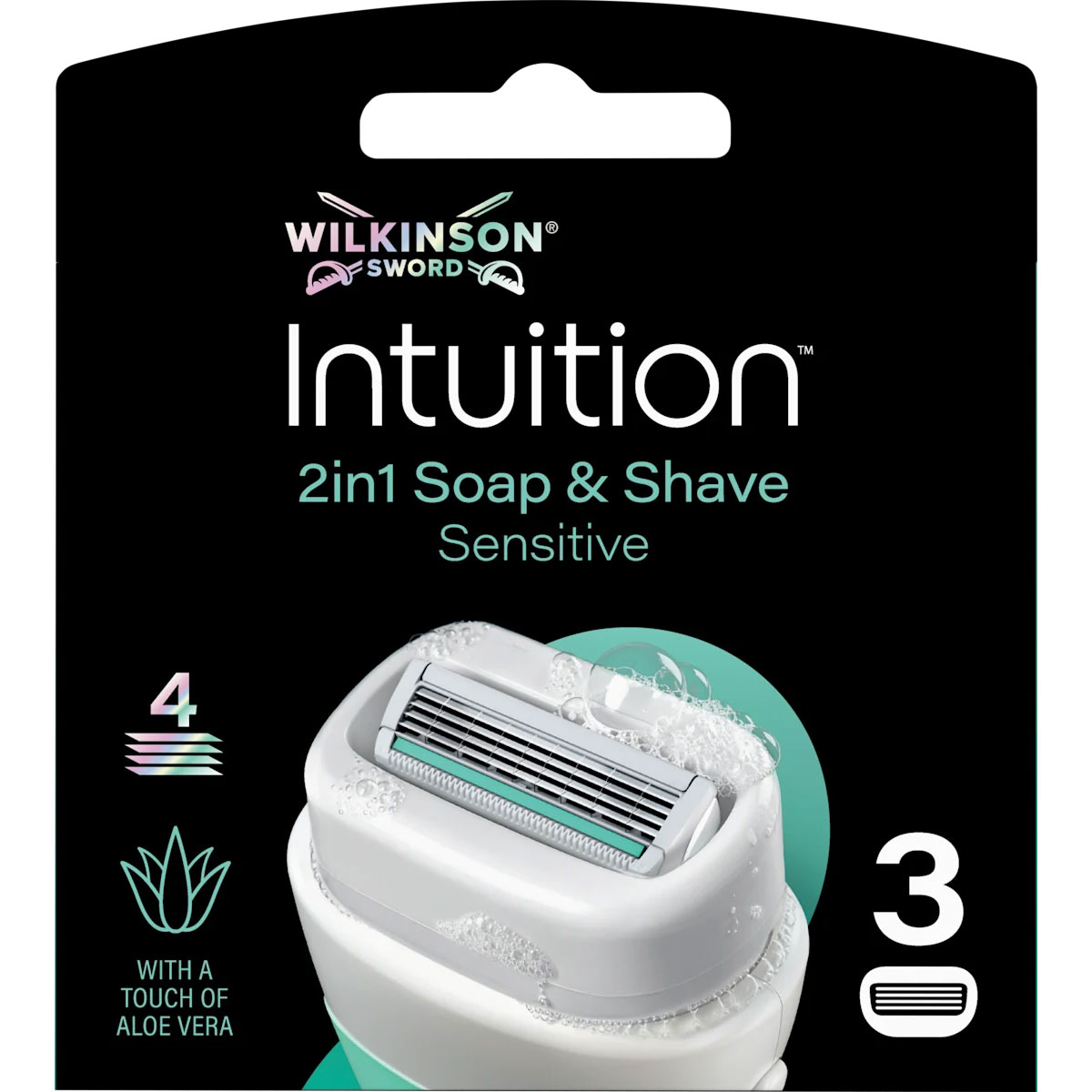Wilkinson Sword Barberblade Intuition 2in1 Soap & Shave Sensitive (3 stk.)