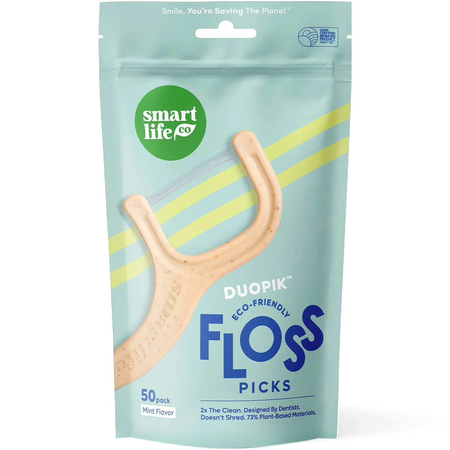 SmartLifeCo DuoPik Zahnseidebügel Mint Doppelt-Faden. (50 Stk.)