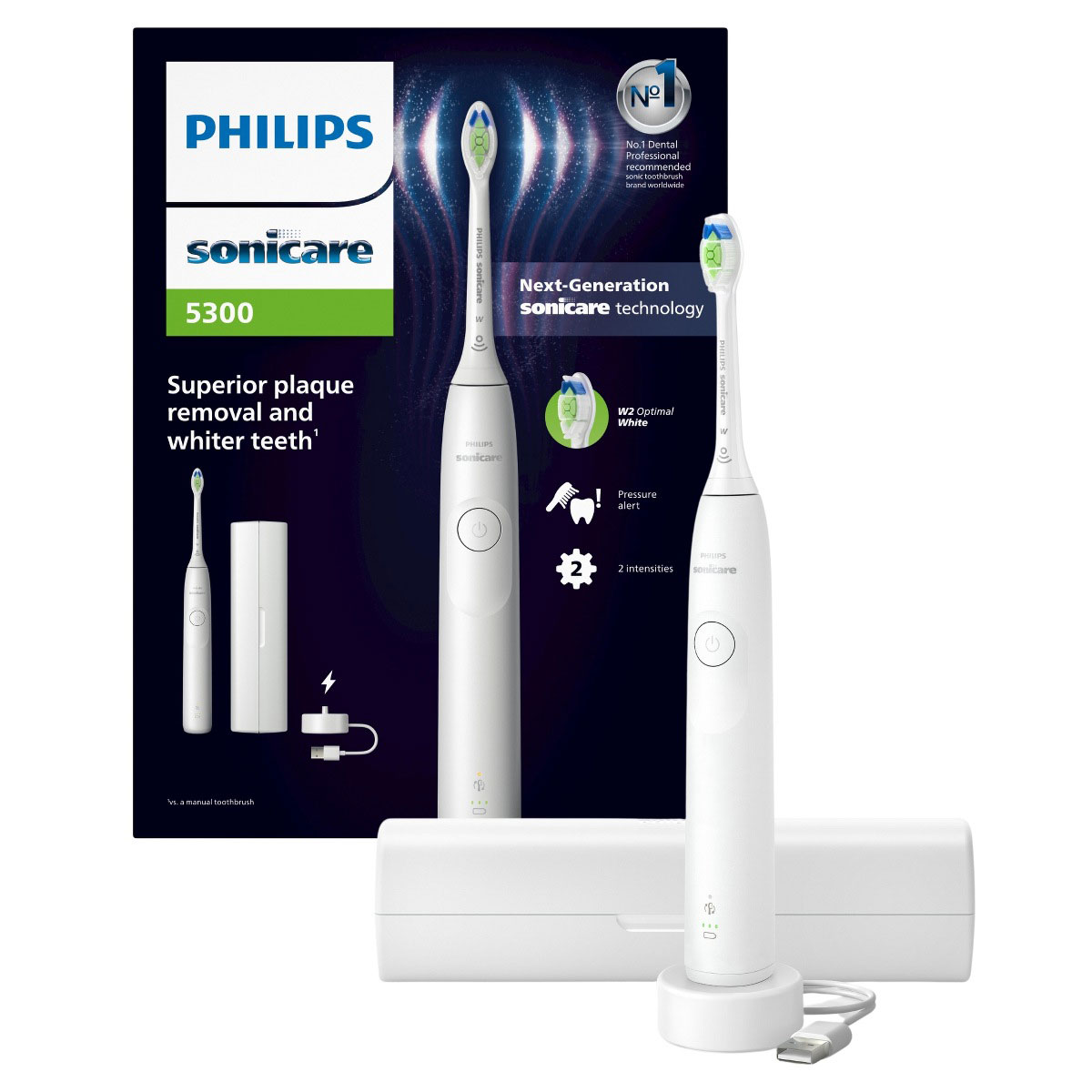 PHILIPS Sonicare El-tandbørste 5300 Inklusiv Rejse-etui - Philips Sonicare Eltandbørster