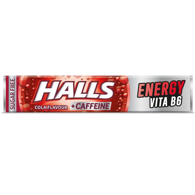 HALLS Halspastillen Energy Cola Flavour + Caffeine 32g