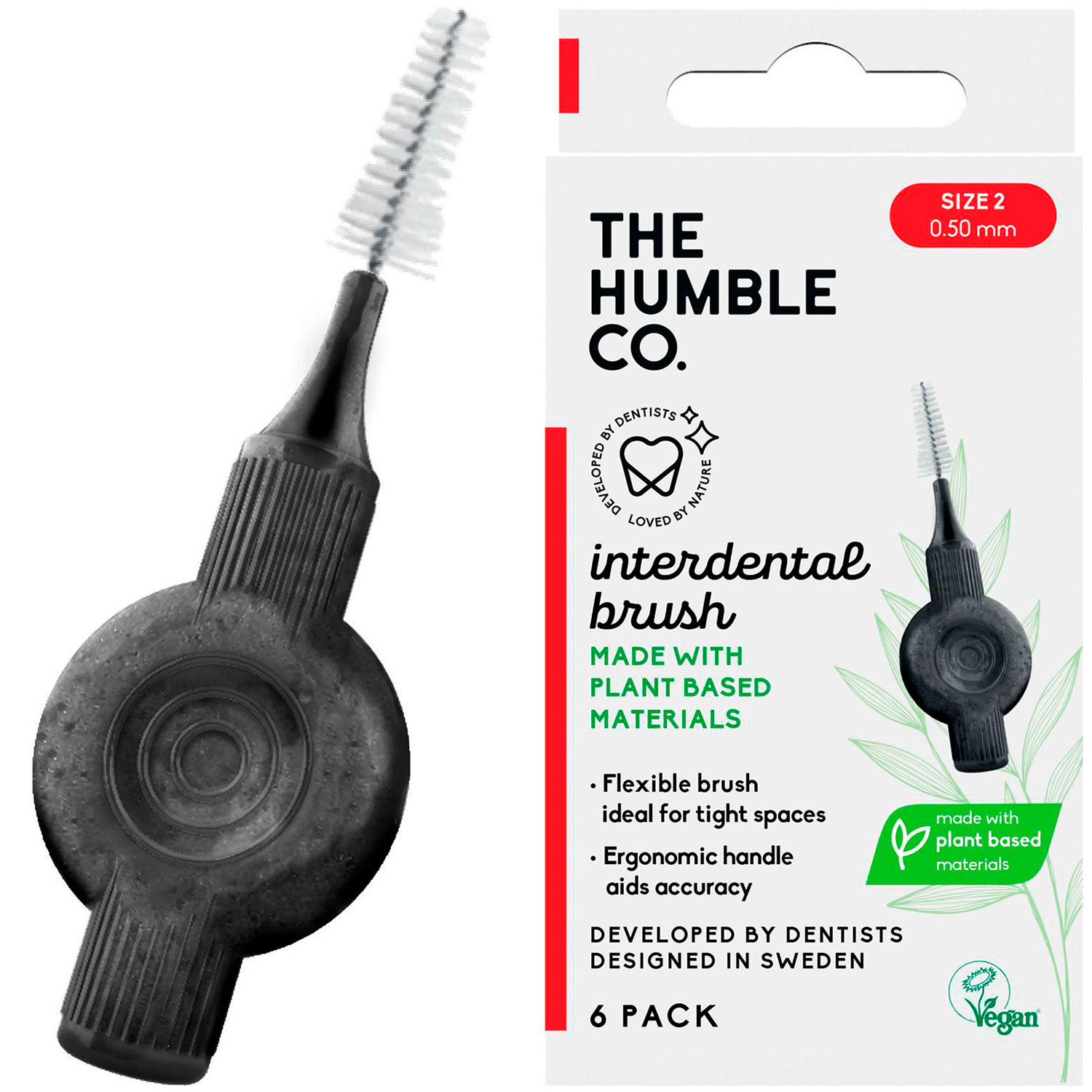 Humble Co. Plantebaserede Mellemrumsbørster ISO 5 0.5 mm RØD
