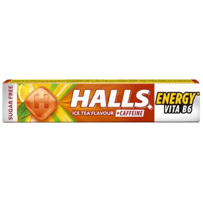 HALLS Halspastiller Energy Ice Tea Flavour + Caffeine 32g