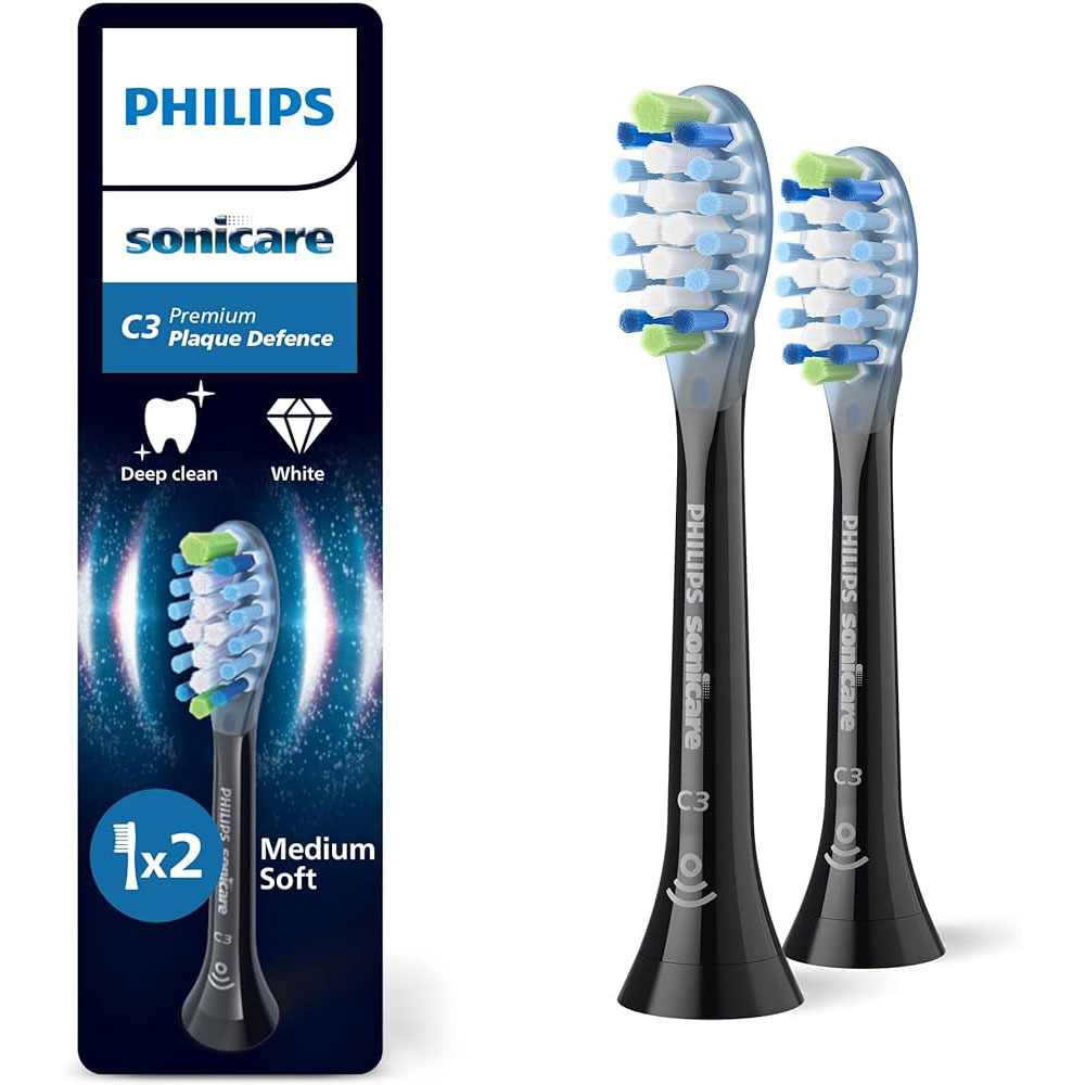 Philips Sonicare BLACK C3 Premium Plaque Defence Børstehoveder 2 stk. - Philips Sonicare C3 Premium Plaque Defence Børstehoveder - Tandbørster