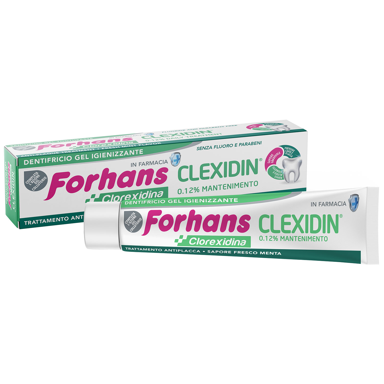 FORHANS Clexidin 0,12% Antibakteriel Fluorfri tandpasta med klorhexidin (75 ml.) - Forhans Tandpasta