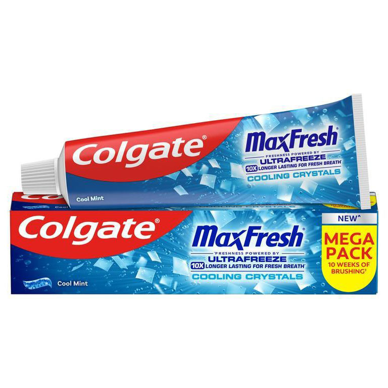 Kæmpe Tube 150 ml. COLGATE MaxFresh Cooling Crystals Cool Mint - Colgate tandpasta