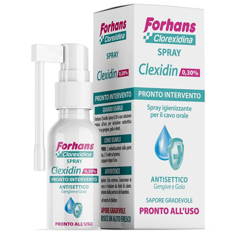 FORHANS Klorhexidin Spray 0,30% Effektives antiseptisches Spray für Mund, Zahnfleisch und Hals