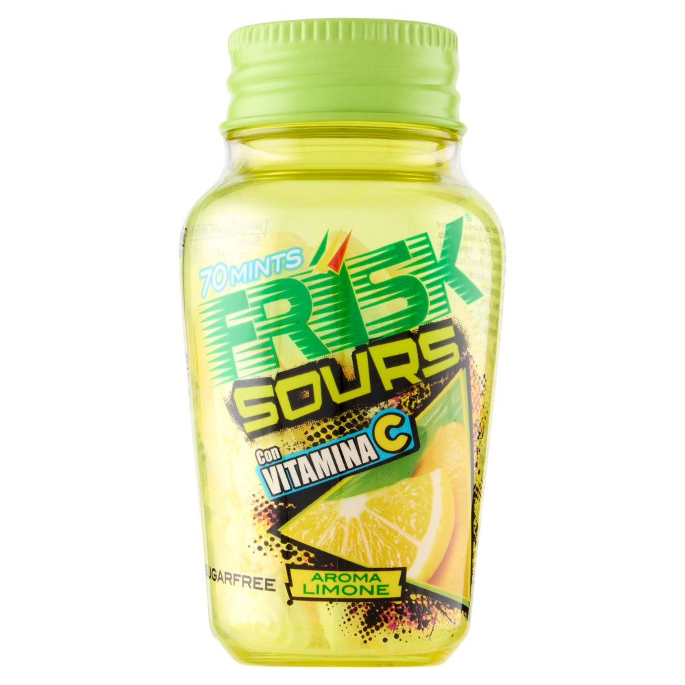 FRISK Sours Lemon Sukkerfri sure citronpastiller med C-vitamin (49g) - Frisk Pastiller - Pastiller Frisk Ånde