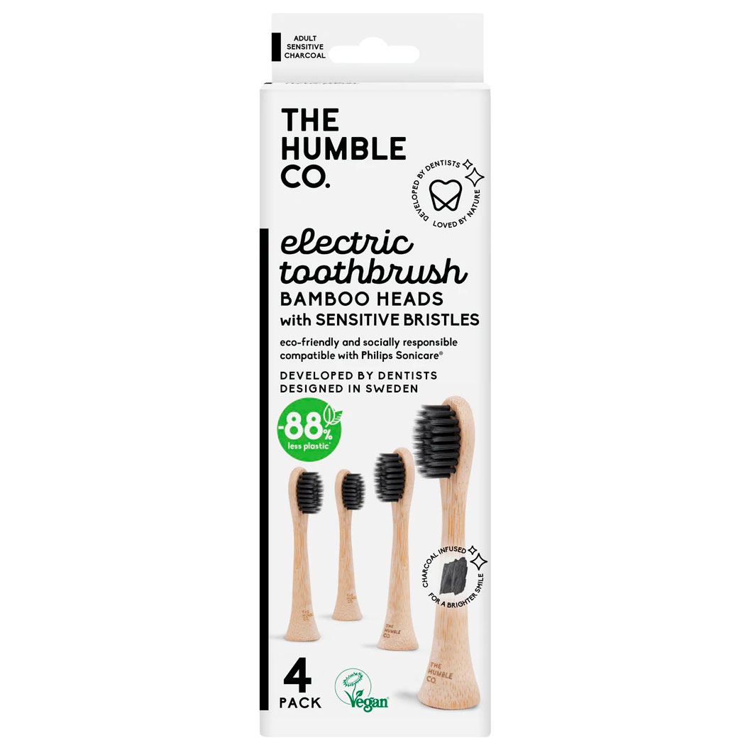 Humble Co. Bambusbürstenköpfe für Philips Sonicare Sensitive Charcoal