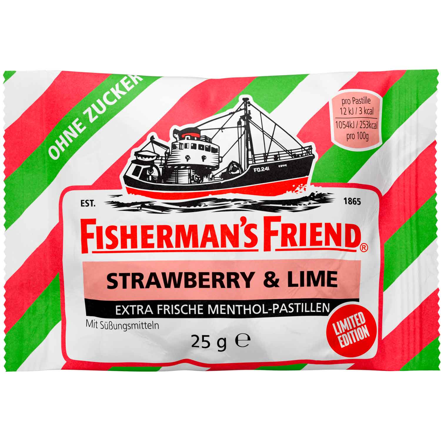 Fishermans Friend Strawberry & Lime Intensive Frische mit fruchtigem Twist (25 g.)
