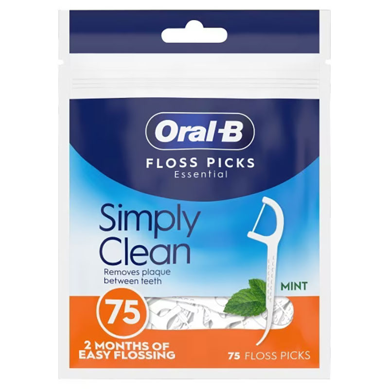 Oral-B Floss Picks Essential Simply Clean Mint 75 Stk. Einfache und effektive Reinigung zwischen den Zähnen