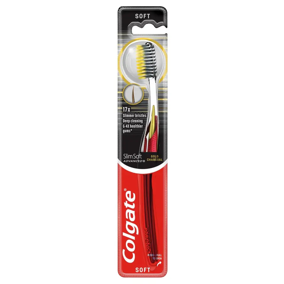 Colgate Slim Soft Advanced Gold Charcoal Zahnbürste Soft