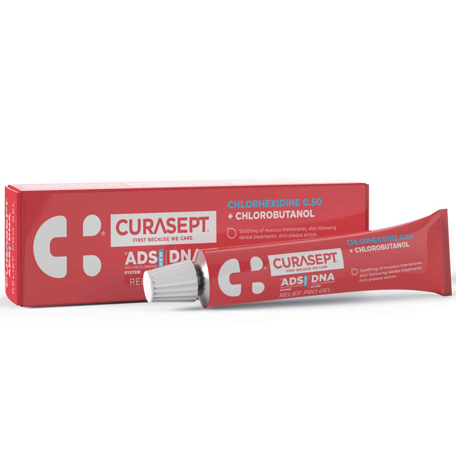 Curasept ADS DNA Relief Pro Gel 0,50 % Klorhexidin + Chlorobutanol Intensive Linderung bei gereizten Schleimhäuten (30 ml.)