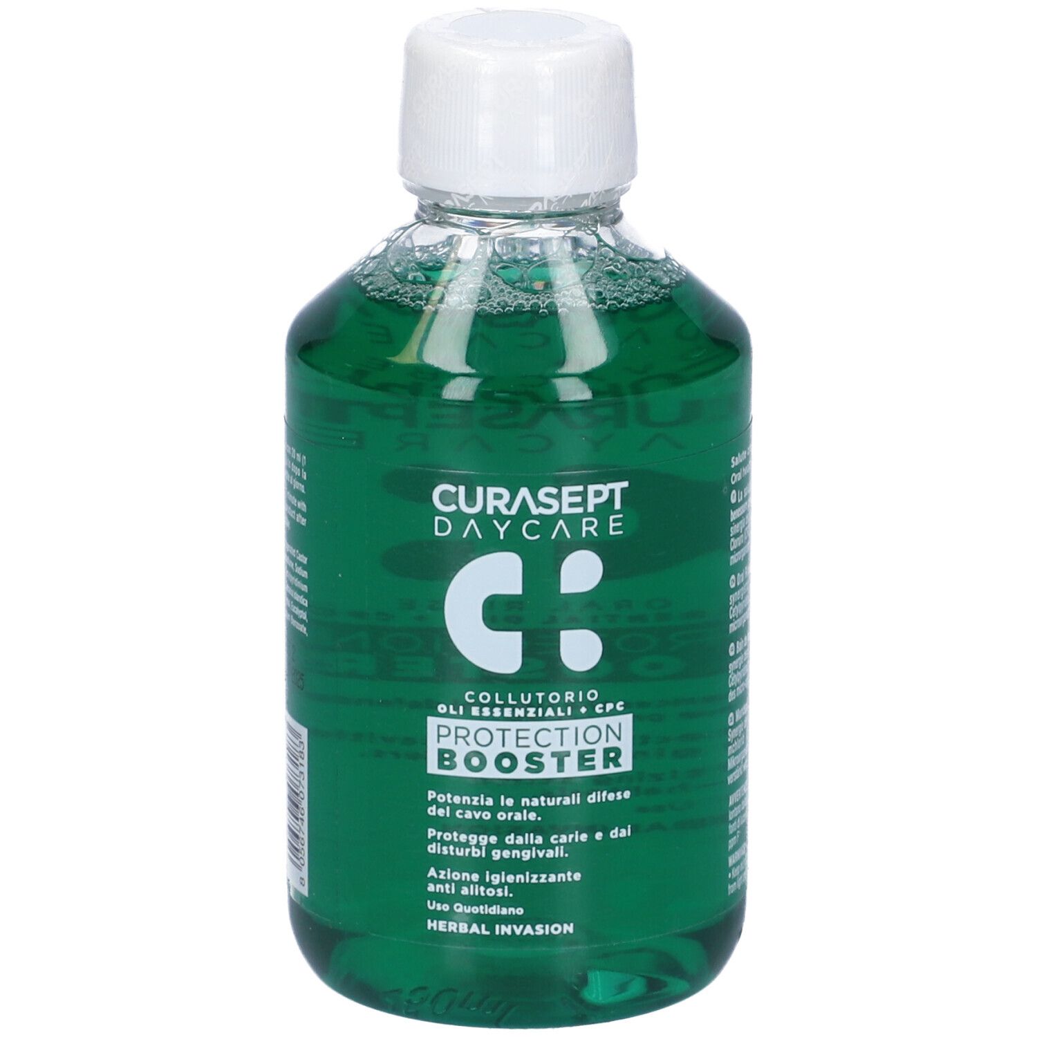 Curasept Daycare Protection Booster Herbal Invasion Munddusche Schutz mit CPC und ätherischen Ölen (250 ml.)