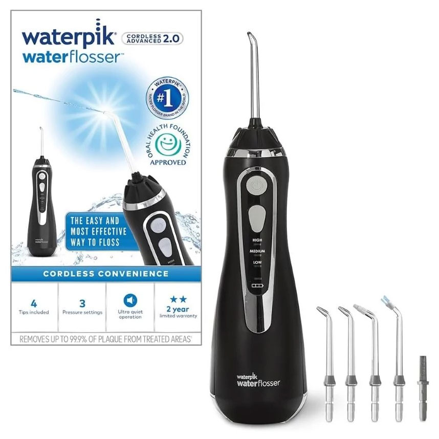 Tragbare Munddusche WATERPIK Advanced Water Flosser Kabellose Munddusche mit 360° Düsenrotation