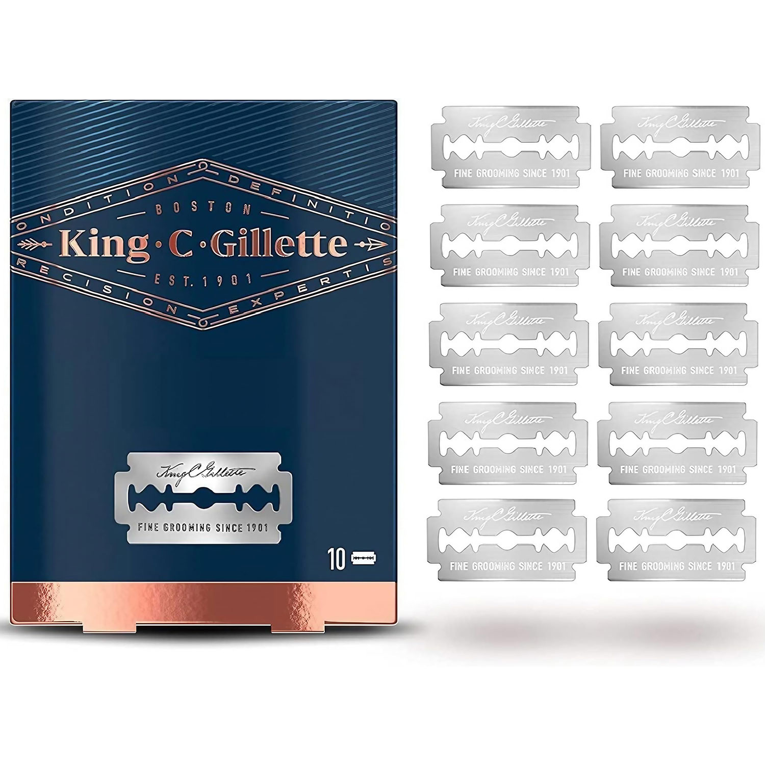 King C. Gillette Double Edge Barberblade 10 stk. - Gillette King C.