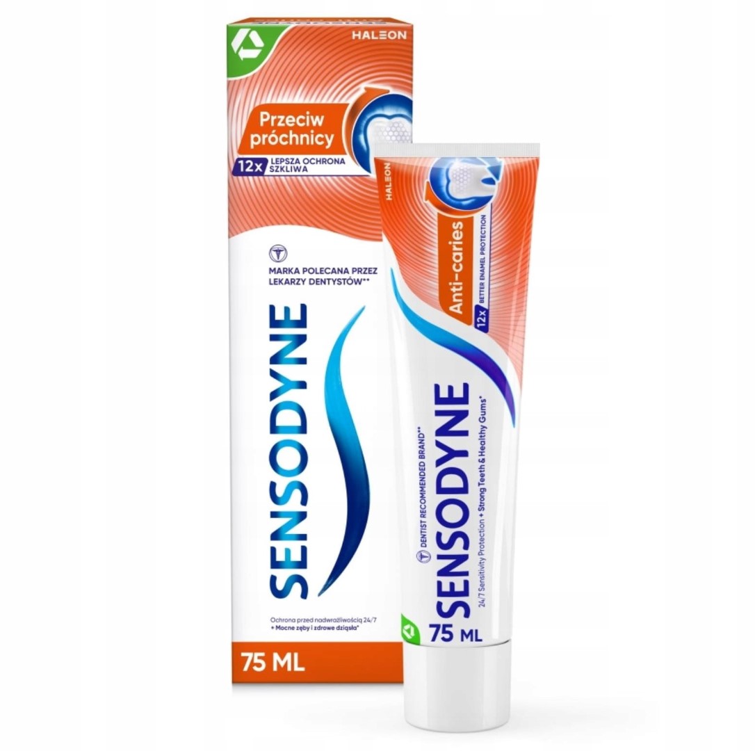 Sensodyne Anti-Caries Zahnpasta - Täglicher Schutz vor Überempfindlichkeit und Löchern in den Zähnen (75 ml.)
