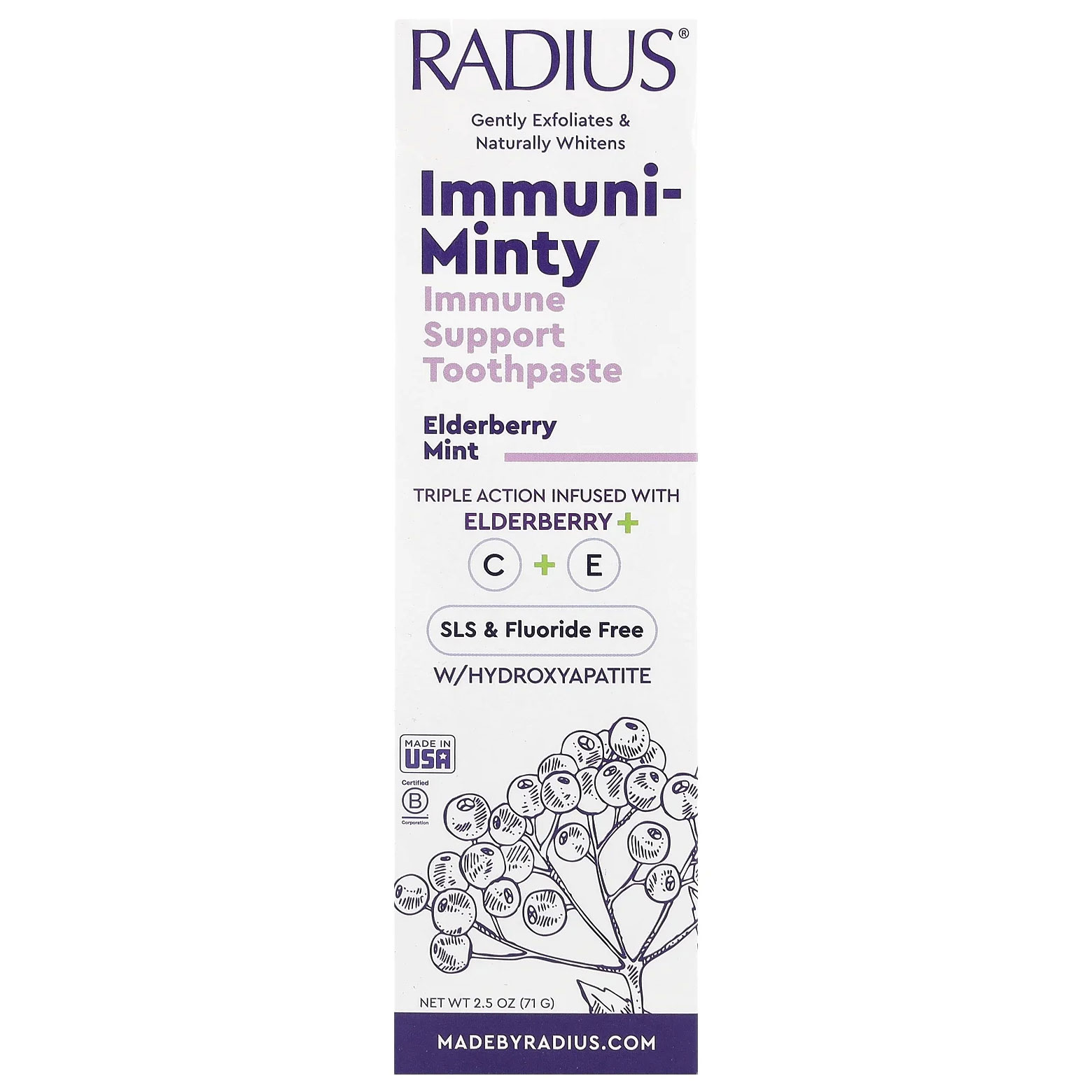 Naturlig Hydroxyapatit Tandpasta RADIUS Immuni-Minty Immune Support (71g) - Radius Tandpasta