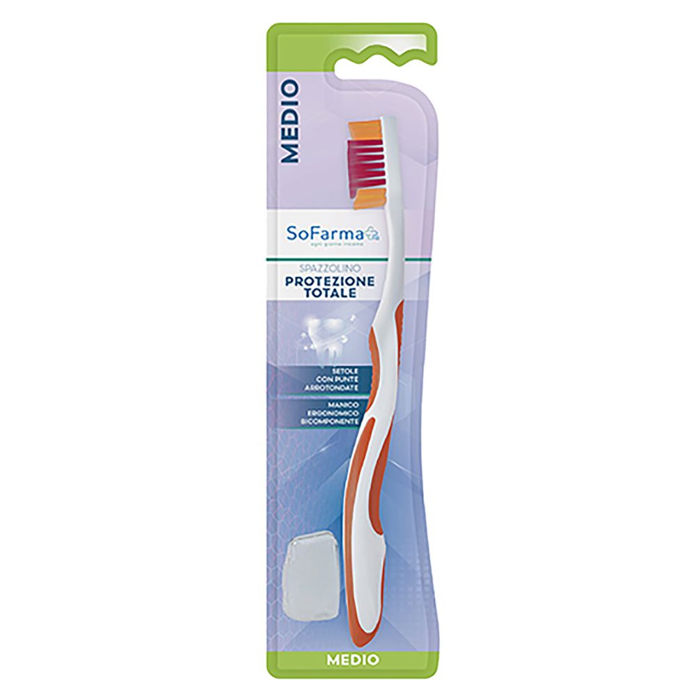 SoFarmapiù Total Protection Medium Zahnbürste Effektiver Schutz für Zähne und Zahnfleisch