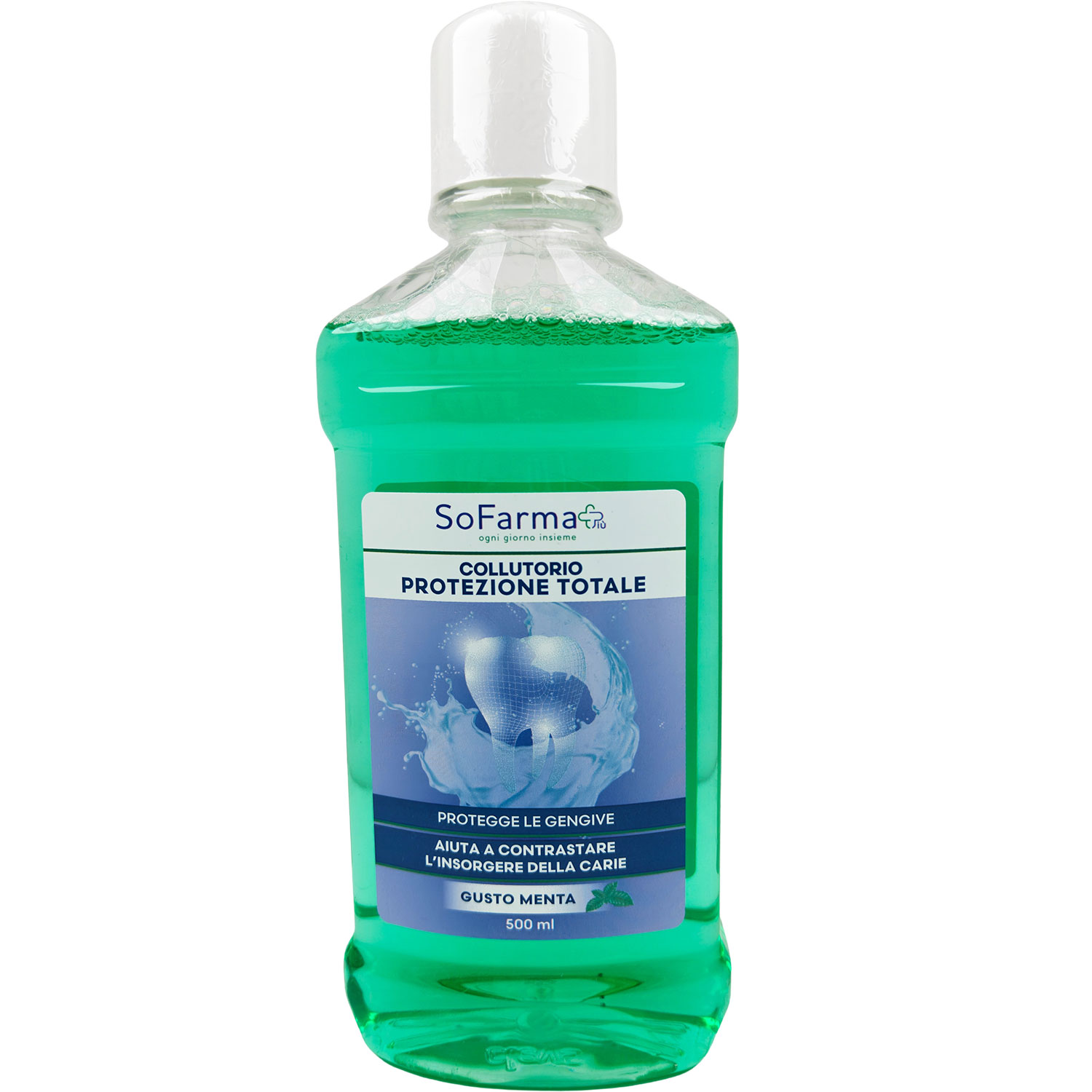 SoFarmapiu Total Protection Munddusche 500 ml Täglicher Schutz für Zähne und Zahnfleisch