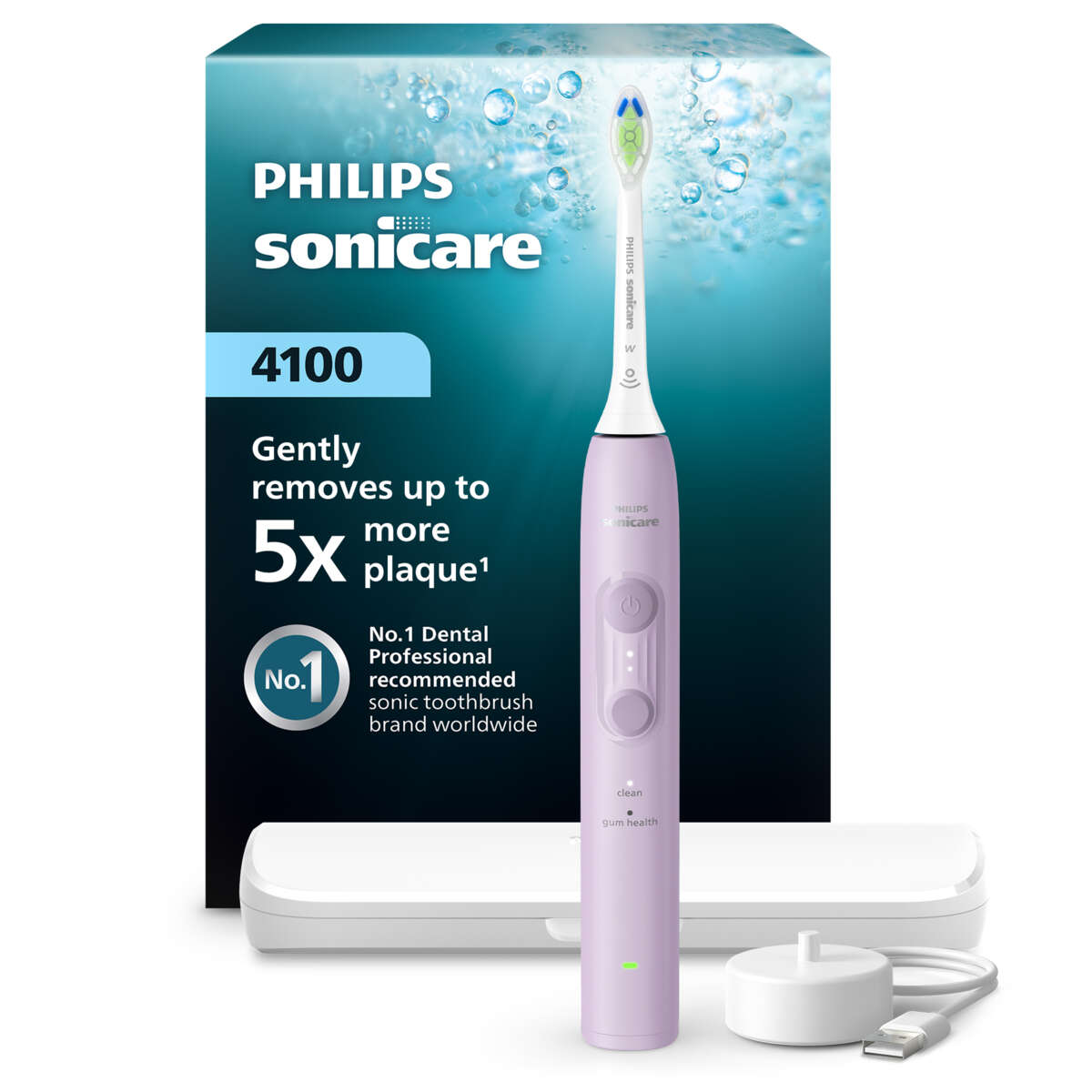 Philips Sonicare 4100 Genopladelig sonisk eltandbørste Lush Lilac - Philips Sonicare Eltandbørster