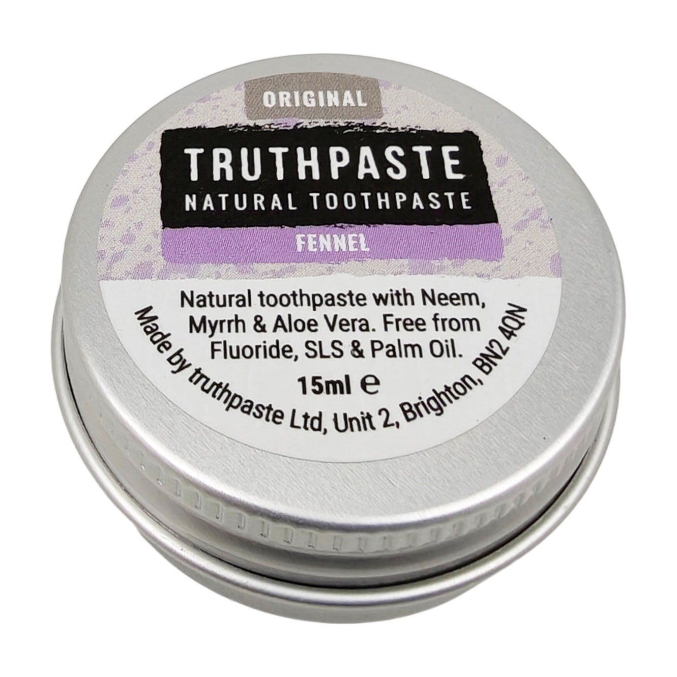 Natürliche Xylitol Zahnpasta TRUSTPASTE Fennel - Aluminiumdose 15 ml.