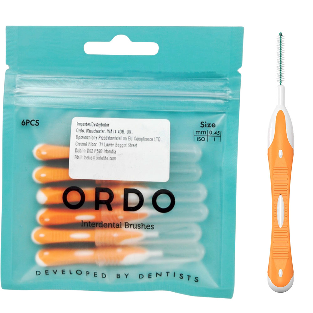 Ordo Interdentalbürsten 0,45 mm (ISO 1) Sanfte und effektive Reinigung zwischen den Zähnen (6 Stk.)