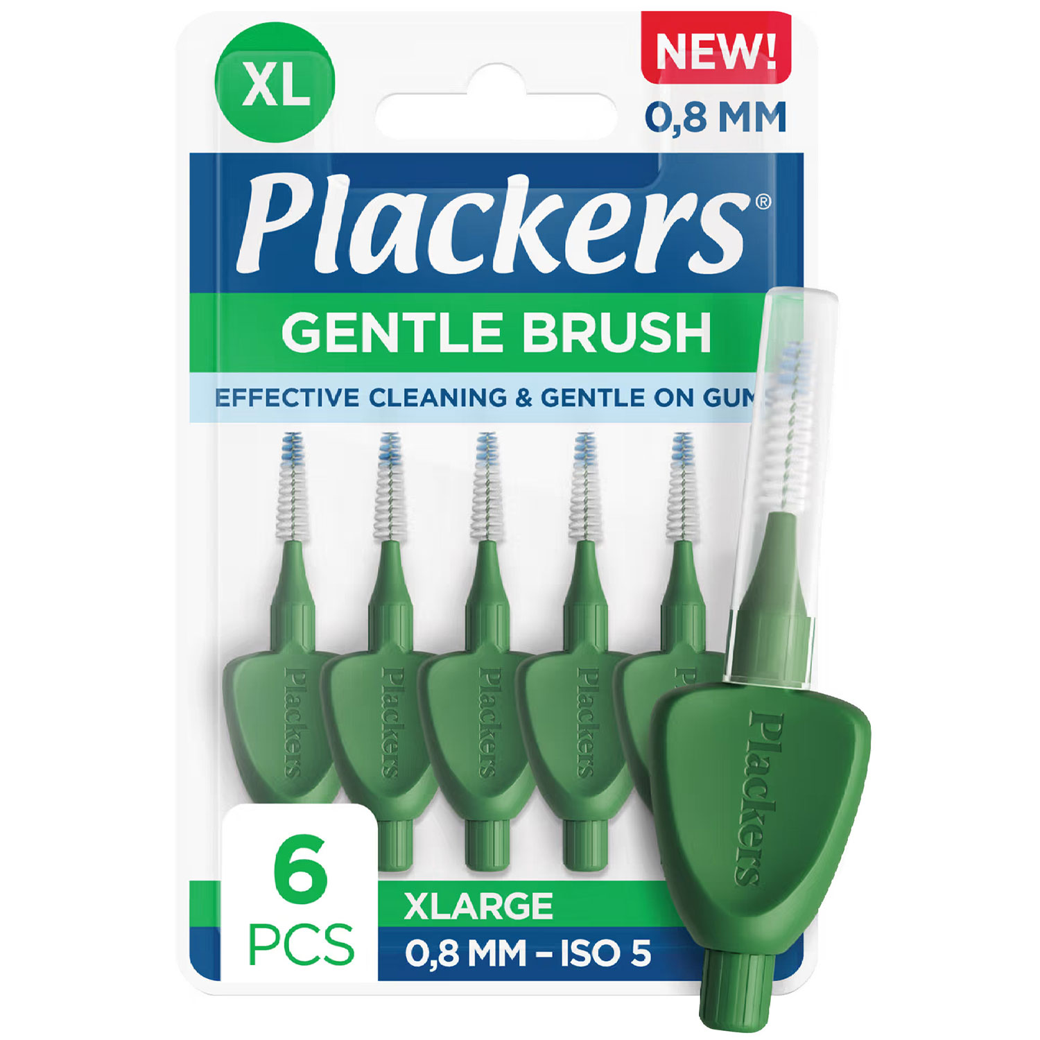 Plackers Interdentalbürsten 6 Stk. Gentle Brush 0.8 mm ISO 5