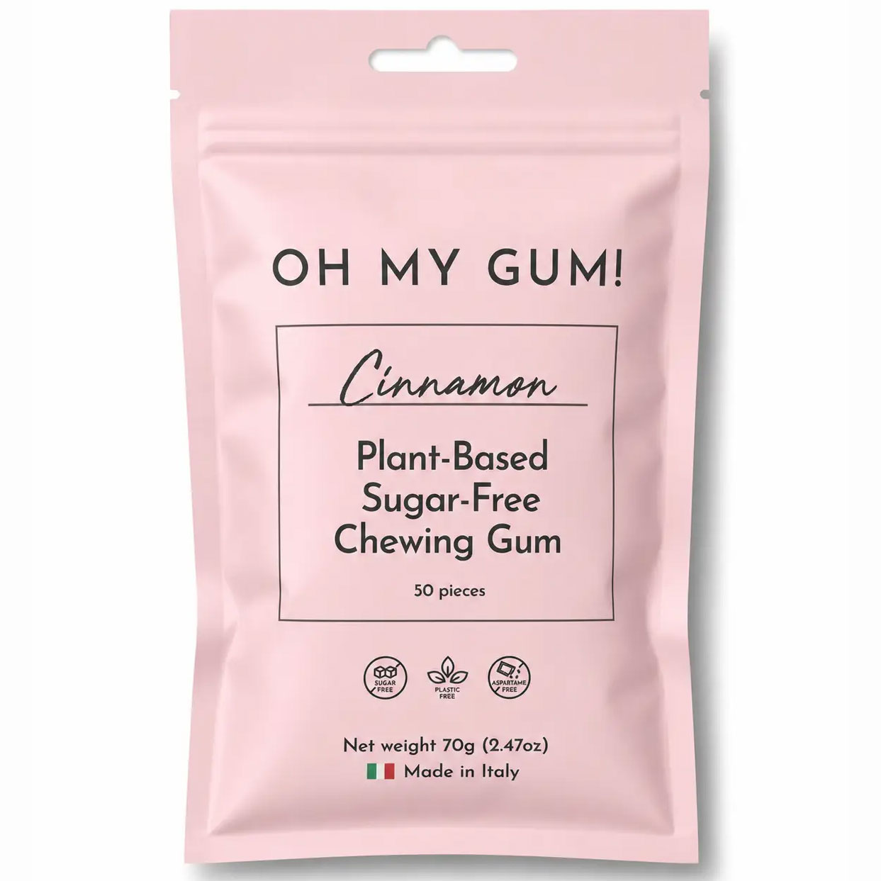 OH MY GUM! Cinnamon Pflanzliches zuckerfreies Kaugummi mit xylitol und natrlichem Zimt (50 Stk.)