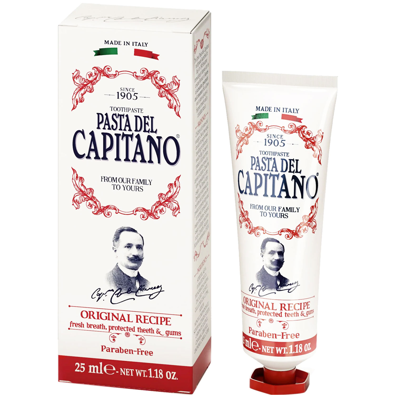 Pasta del Capitano Original Recipe Tandpasta 25 ml Klassisk italiensk tandpleje i praktisk rejsestørrelse - Pasta del Capitano Tandpasta