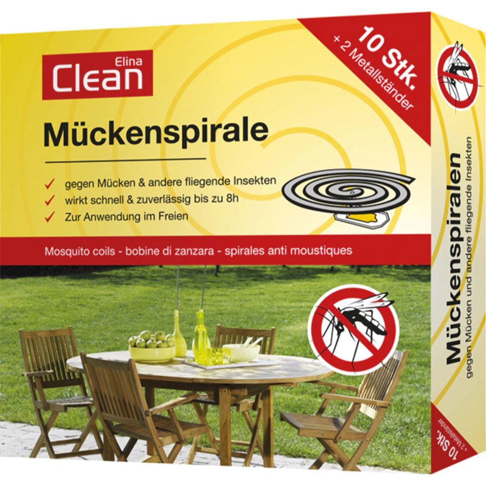Elina Clean Myggespiraler med Citronella 10 stk. inkl. 2 metalholdere - Myggespray & Insektmidler