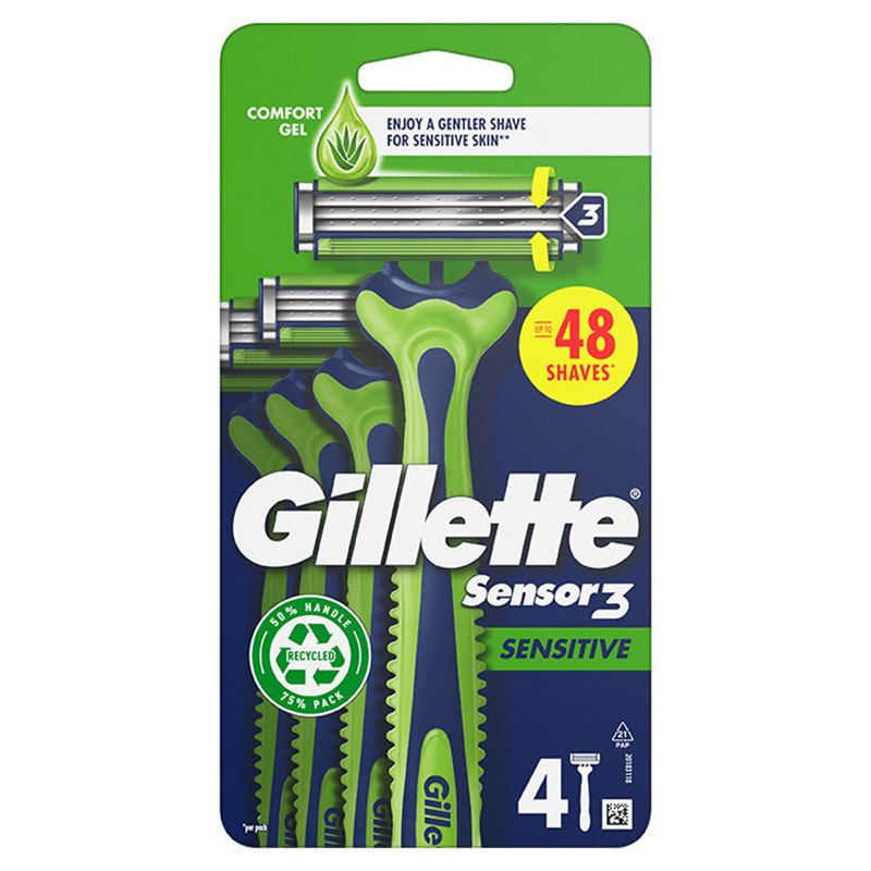 Gillette Sensor3 Sensitive Engangsskrabere 4 stk.
