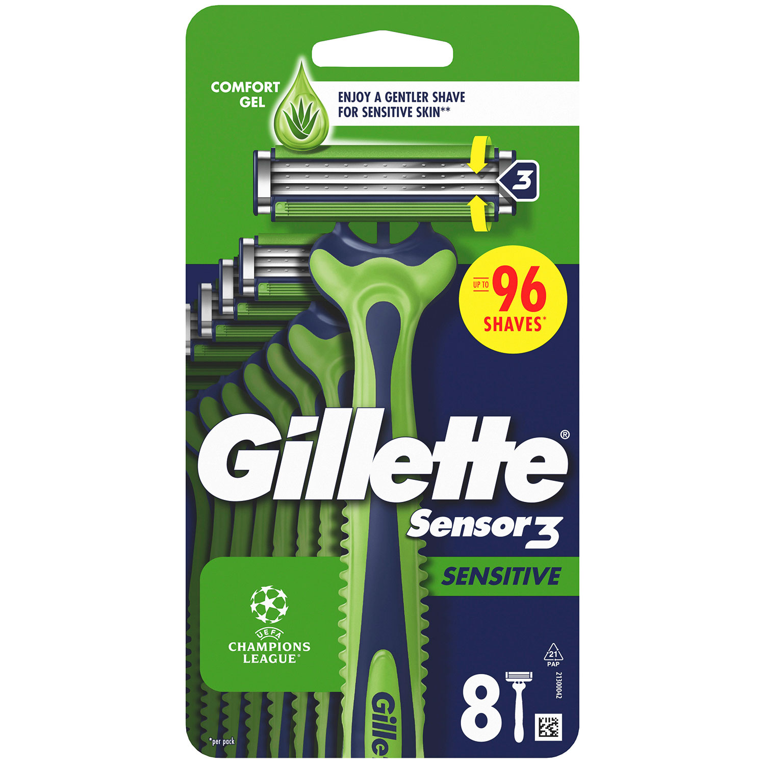 Gillette Sensor3 Sensitive 8 stk. Engangsskrabere