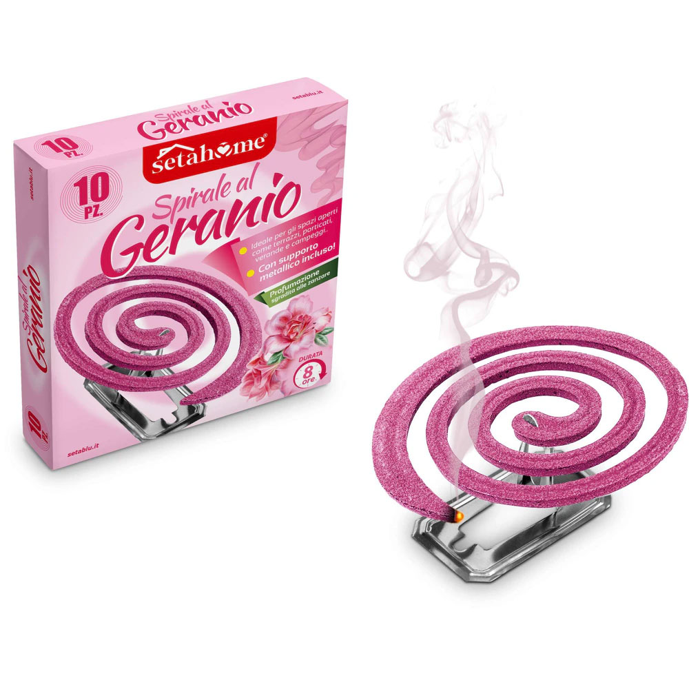 Setablu Geranium Myggespiraler 10 stk. med metalholder - Myggespray & Insektmidler