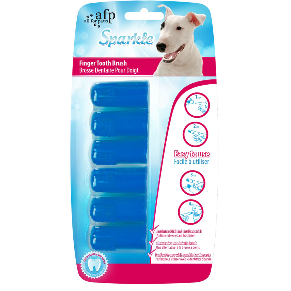 AFP Sparkle Finger Zahnbürsten für Hunde 6 Stk.