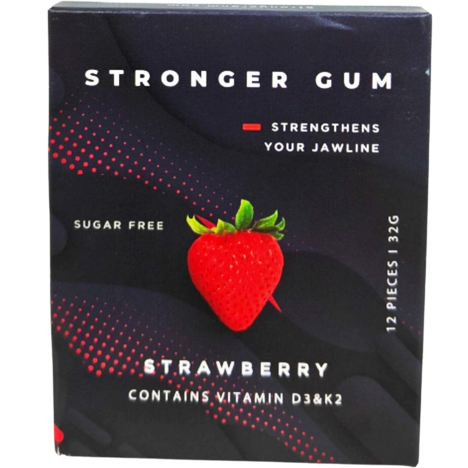 Stronger Gum Strawberry Sukkerfrit tyggegummi med vitamin D3 & K2 | 12 stk. - Stronger Gum Tyggegummi