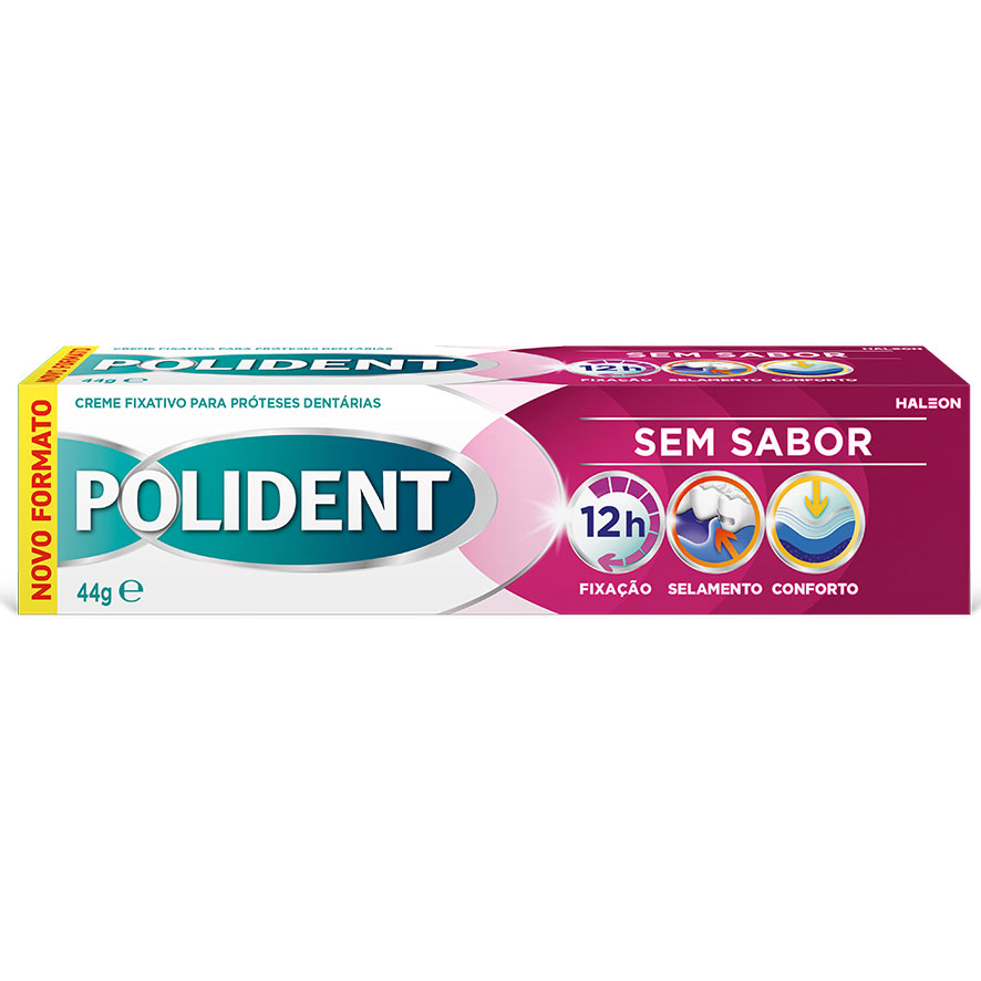 Prothesenkleber POLIDENT Haftcreme Neutraler Geschmack bis zu 12 Stunden Halt (44 g)