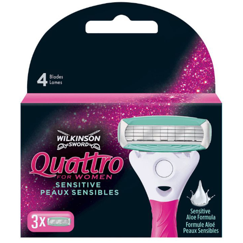 Wilkinson Sword Quattro for Women Sensitive Barberblade 3 stk.