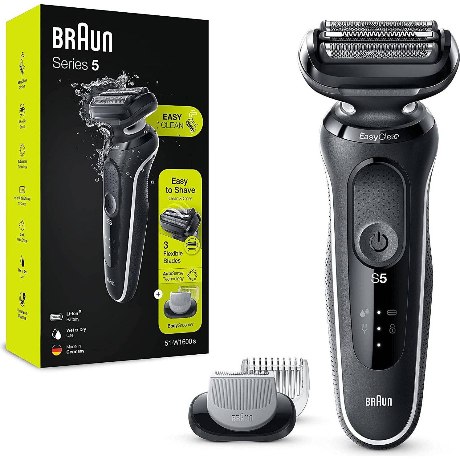 Braun Series 5 51-W1600S Barbermaskine Effektiv, skånsom og fleksibel barbering - Barbermaskiner & Hårtrimmere - Barbering / Hårfjerning