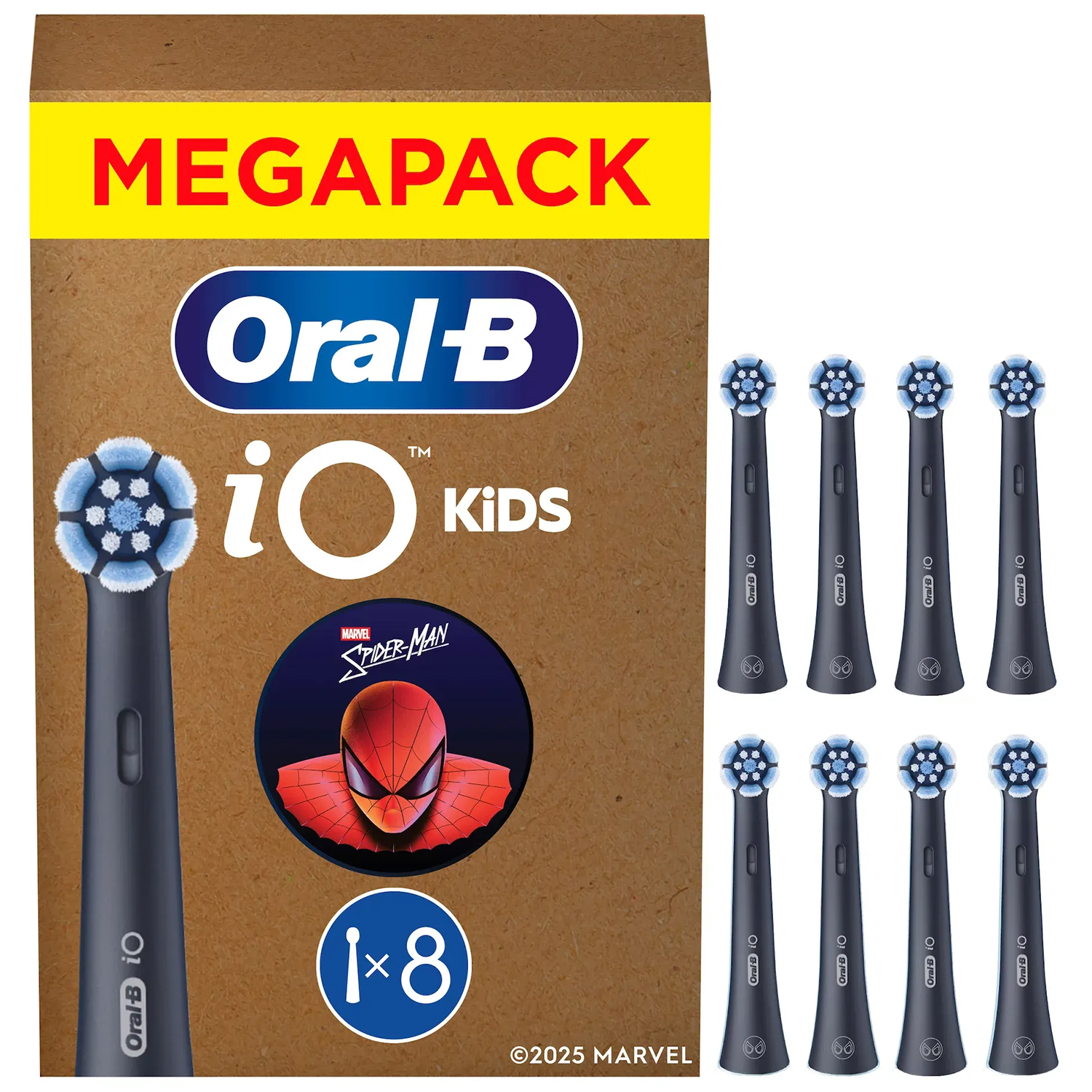 Oral-B iO Kids Børstehoveder Spider-Man 8 stk. - Oral-B iO Kids Børstehoveder til børn - Tandbørster