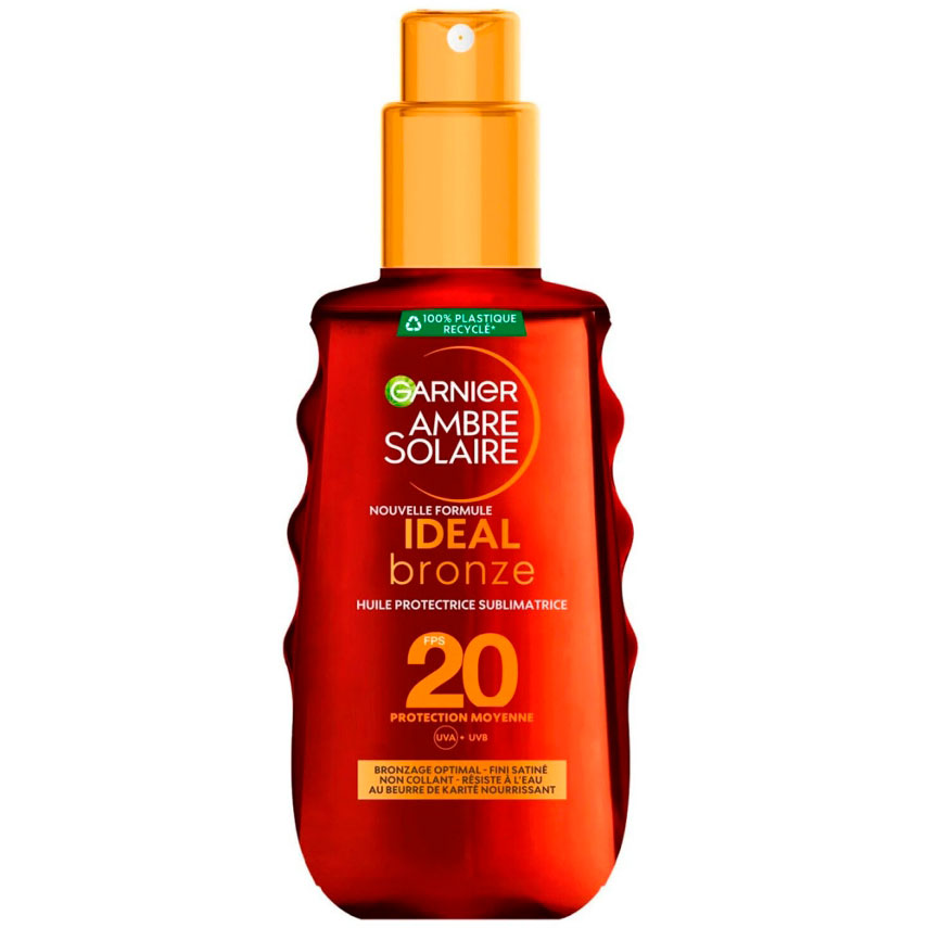 Garnier Ambre Solaire Ideal Bronze Protective Oil SPF 20 Sololie Spray 150 ml - Garnier Ambre Solaire Solcreme - Solcreme & After Sun