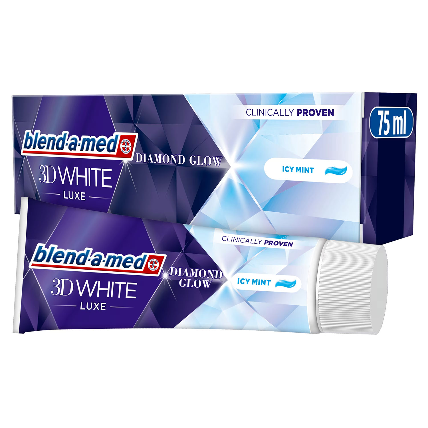 Blend-a-med 3D White Luxe Diamond Glow Icy Mint Zahnpasta 75 ml