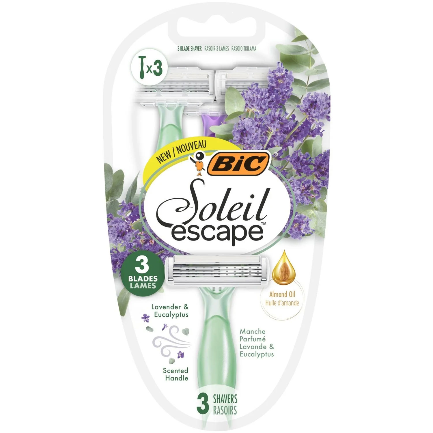 BIC Soleil Escape Lavender & Eucalyptus Einwegrasierer 3 Stk.