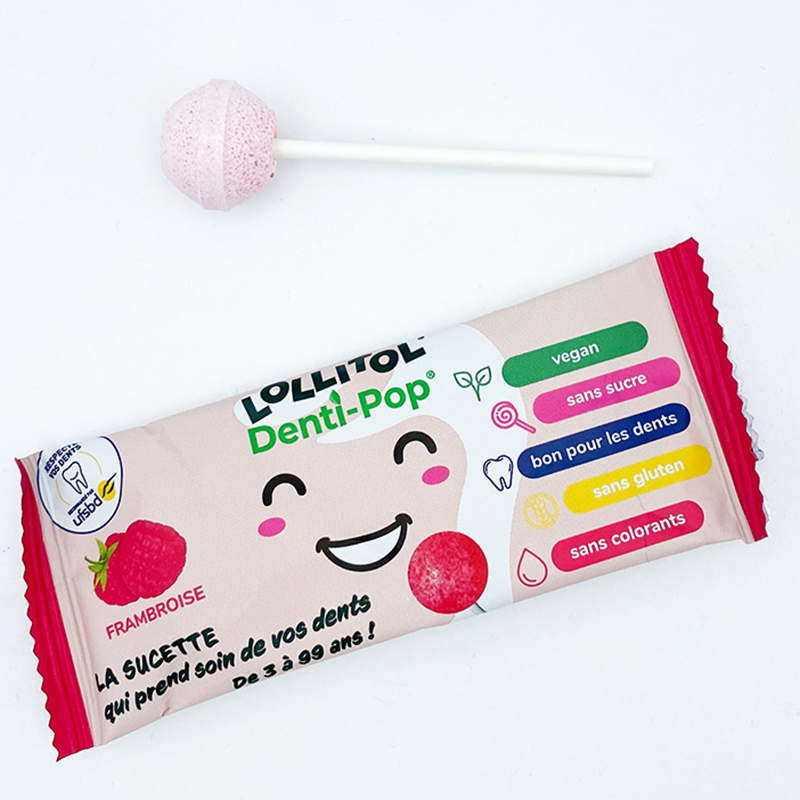 Lollitol Denti-Pop Himbeere zuckerfreier Lutscher mit Xylitol 6g