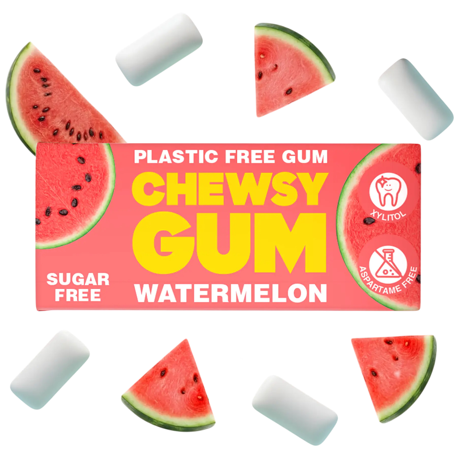 Chewsy Gum Watermelon Tyggegummi med Xylitol Sukkerfrit & Plastfrit