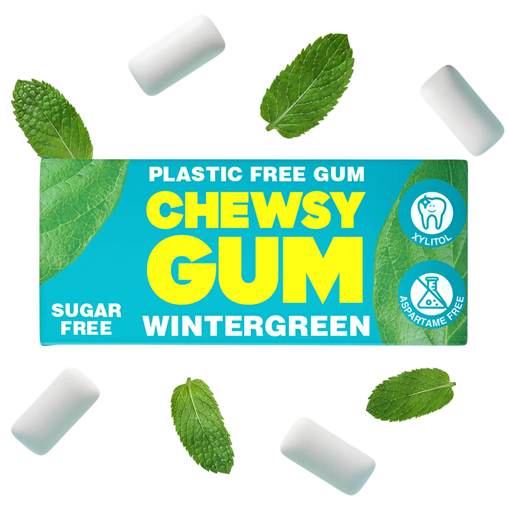 Chewsy Gum Wintergreen Tyggegummi med Xylitol Sukkerfrit & Plastfrit