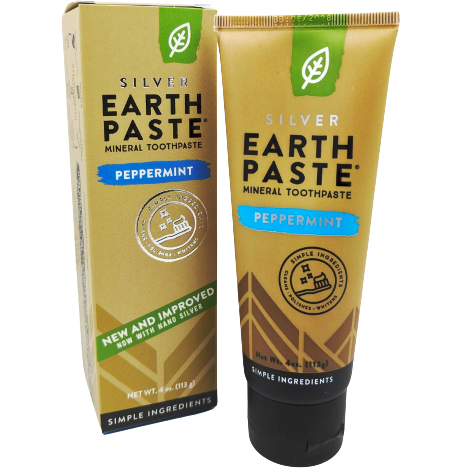 Redmond Earthpaste Silver Peppermint mineralbaseret tandpasta med xylitol og nanosølv (113g) - Redmond Tandpasta